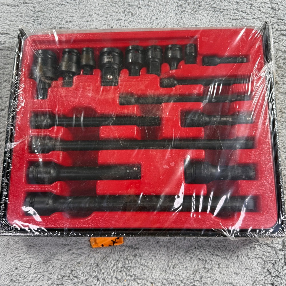 Titan 81483 17pc Impact Socket Accessory Set Extensions Adapters U-Joints NEW